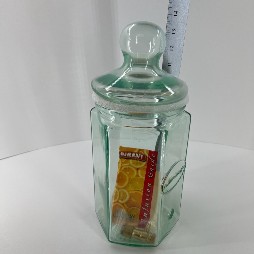 Smirnoff Infusion Jar Made In Italy Green Glass W/ Lid New Boxed - Picture 4 of 16
